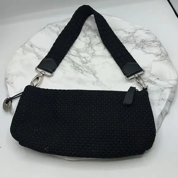 THE SAK Black Woven Knit Convertible Clutch Wristlet Small Bag - Picture 2 of 8